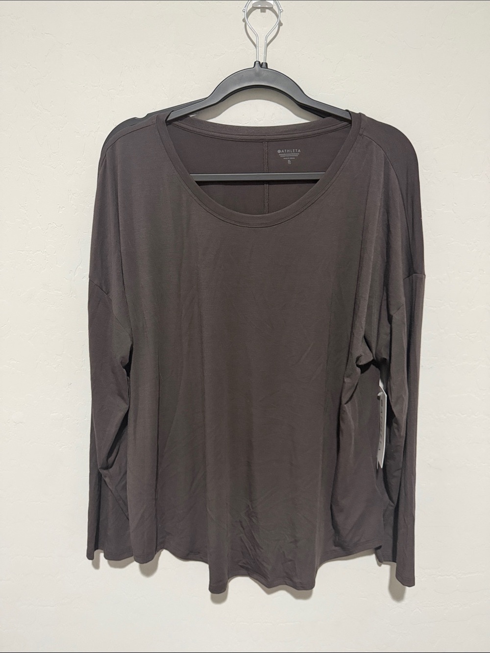 Athleta Dark Brown Move with Ease 2.0 Long Sleeve Tee